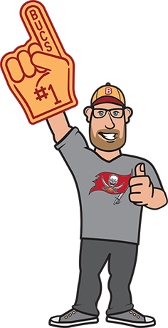 The Buctor1an with a number one foam finger